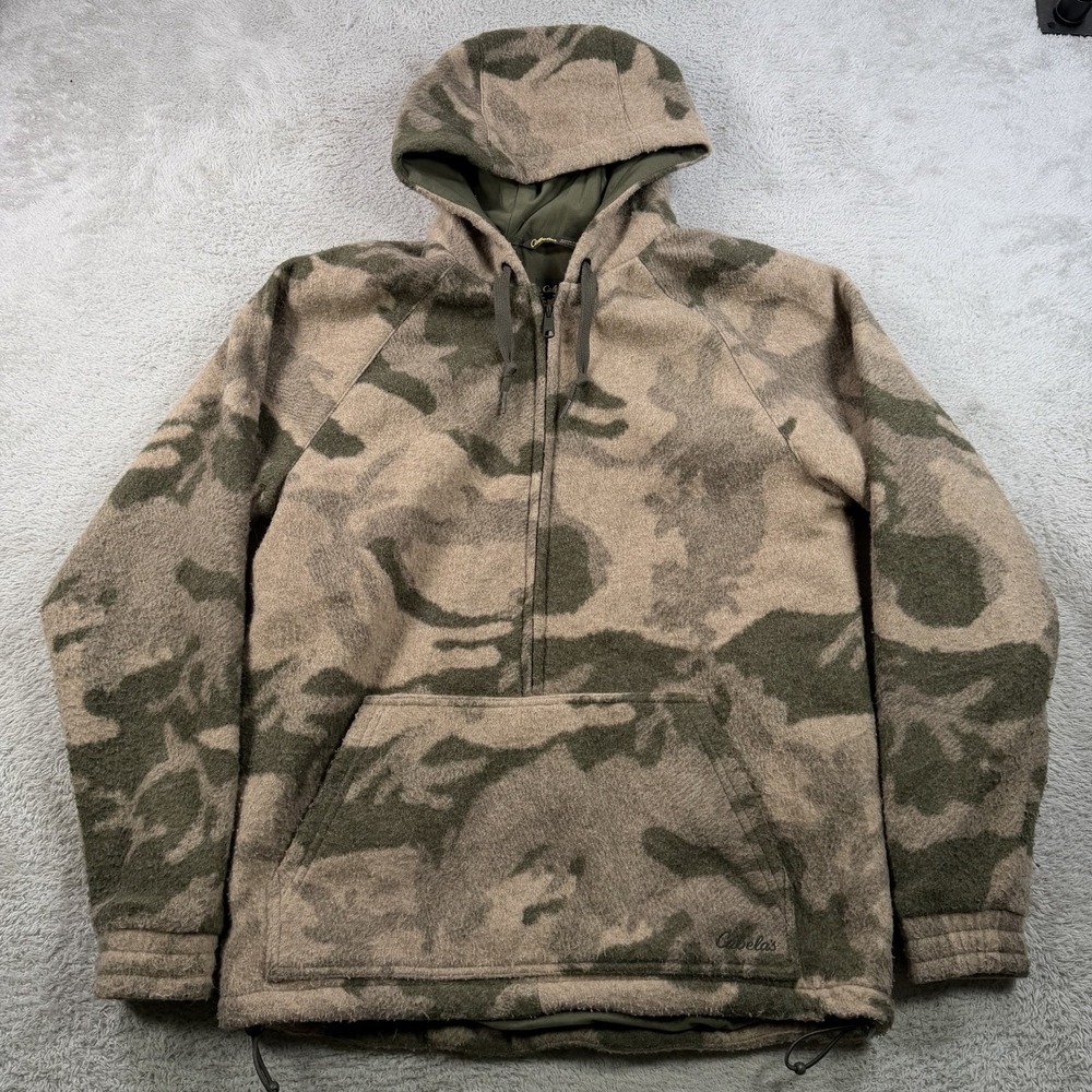 Cabelas Hoodie Jacket Mens Medium Camo Wooltimate 4Most Windshear Wool Hunting